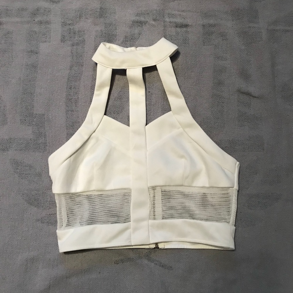 Halter mesh top